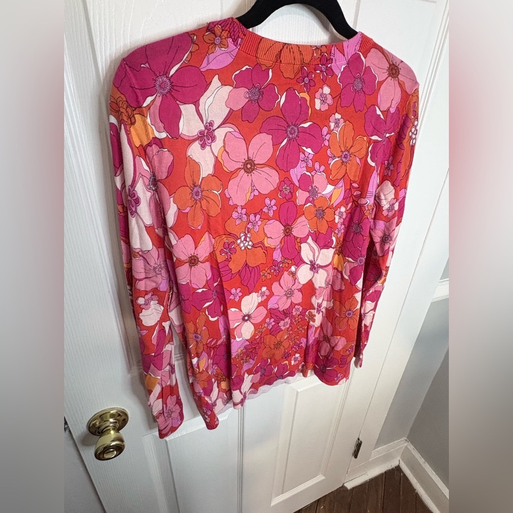 Talbots Tossed Flowers Crewneck Sweater – Floral – Size L | Lightweight - Picture 8 of 8